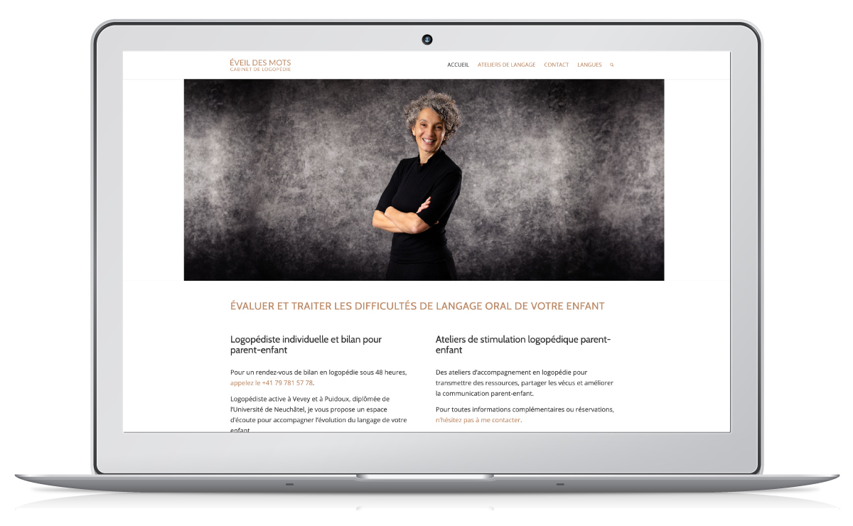 Création du site web et référencement d'un cabinet de logopédie.