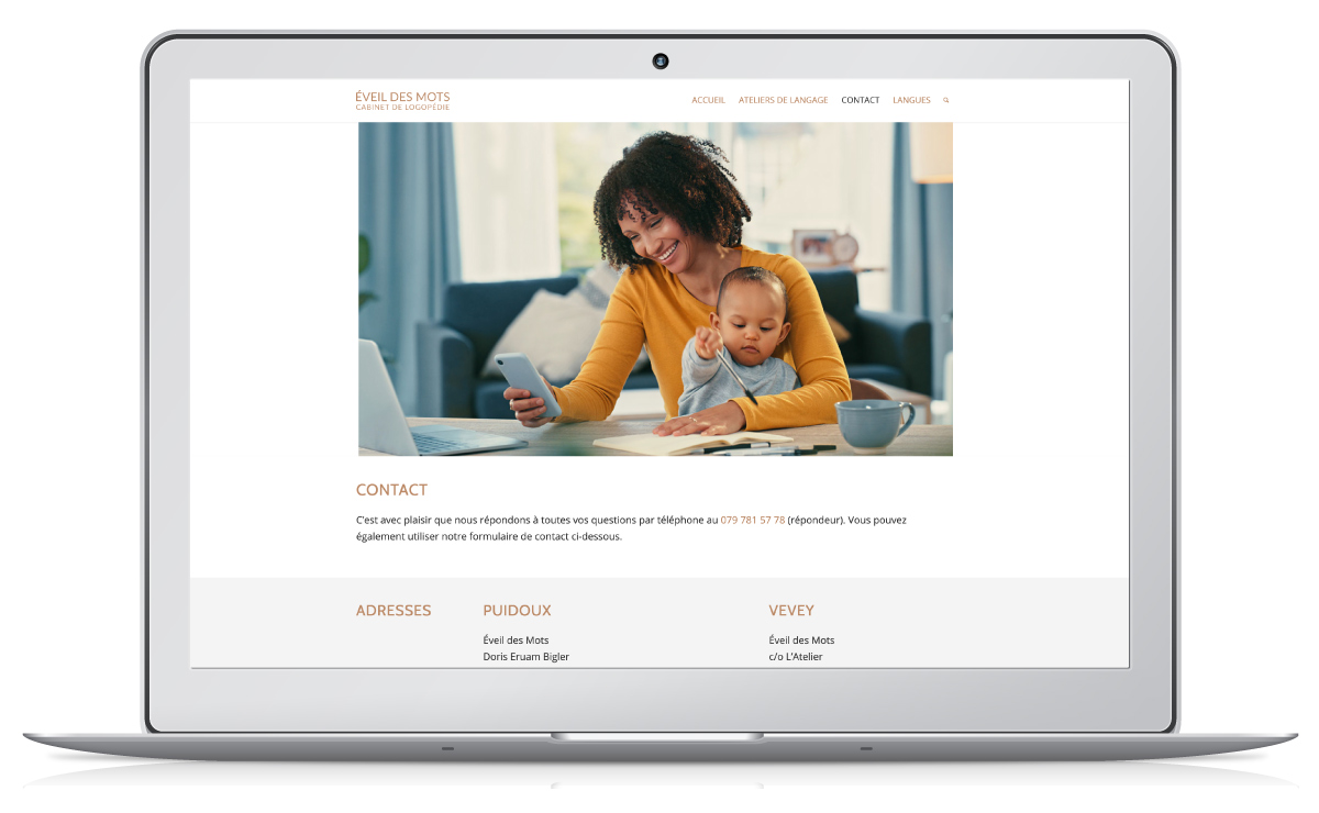 Création du site web et référencement d'un cabinet de logopédie.