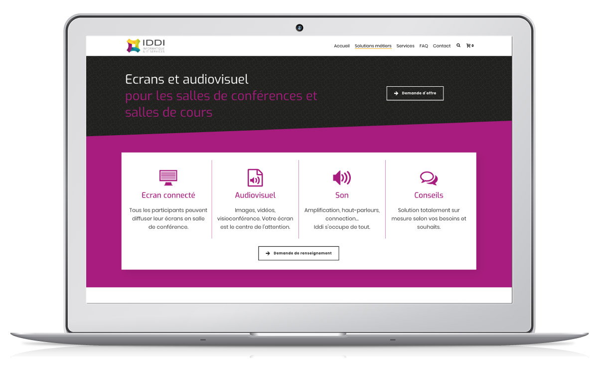 Création d'un site WordPress sur mesure pour une entreprise informatique de Suisse romande